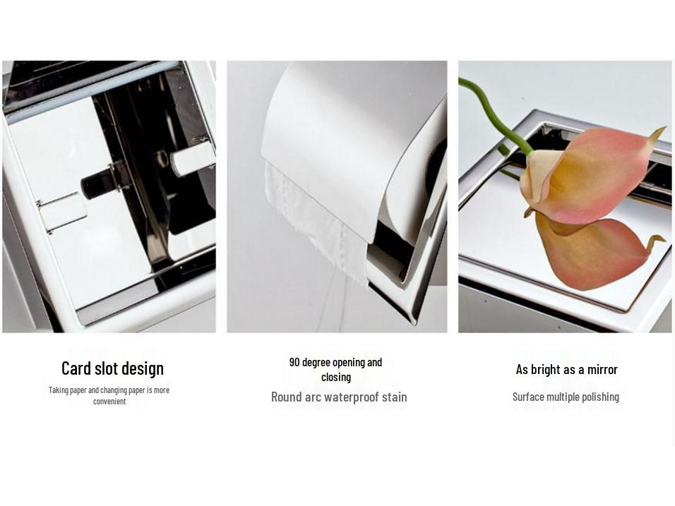 Stainless Steel Concealed Wall-Mounted Double Roll Tissue Holder