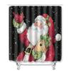 Christmas Shower Curtain Floor Mat Combination Four-Piece Set Bathroom Non-Slip Mat Toilet Absorbent Door Mat Carpet