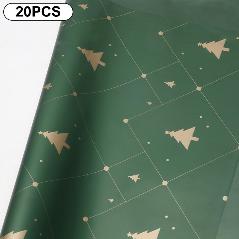 20-Count 57*57cm Flower Wrapping Papers for DIY Xmas Bouquet Packaging, Waterproof Xmas Gift Wraps