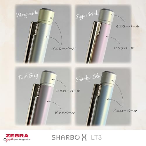 Zebra Sharbo X LT3 Multi-Function Pen, Nuance Color, Shabby Blue Barrel, with Refill, P-SB22-NC-SBB