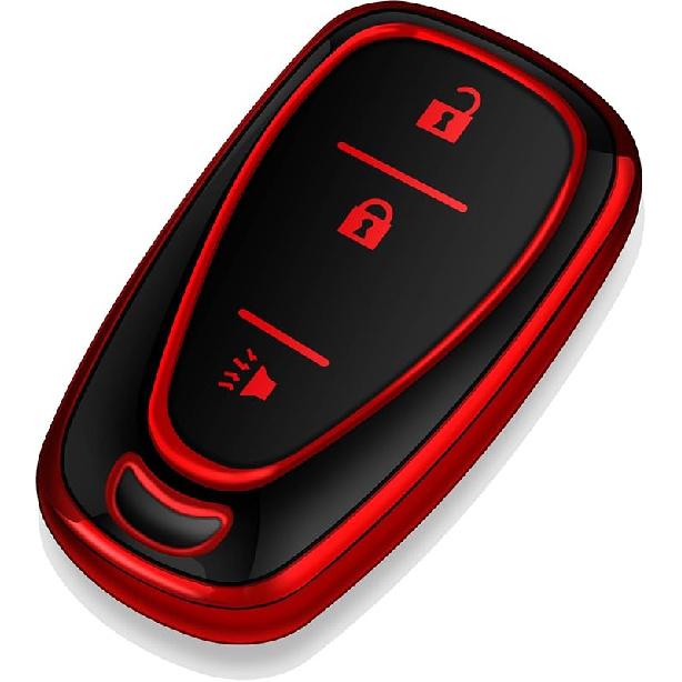 Tukellen for Chevrolet Key Fob Cover Special Soft TPU Key Case Key Shell Compatible with 2016-2024 Chevy Blazer Bolt EV Camaro Cruze Equinox Malibu