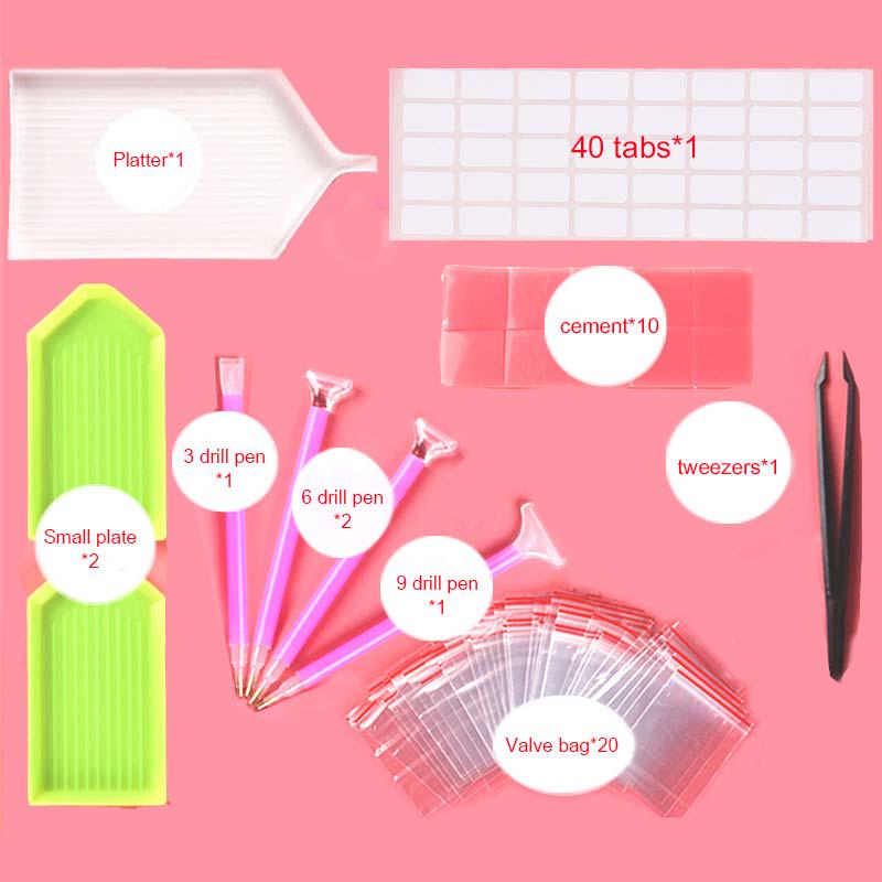 Kreativní křížkové stehování 1 sada plastových vysoce kvalitních DIY mozaikových lepidel 5D diamantových malířských vyšívacích per pinzet nástrojů oblíbené