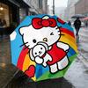 Hello Kitty 8 Ribs 3Fold Black Glue Uv Protection Umbrella Sun Protection Rainproof Compact Folding Umbrella For Travel Daily Use C923552