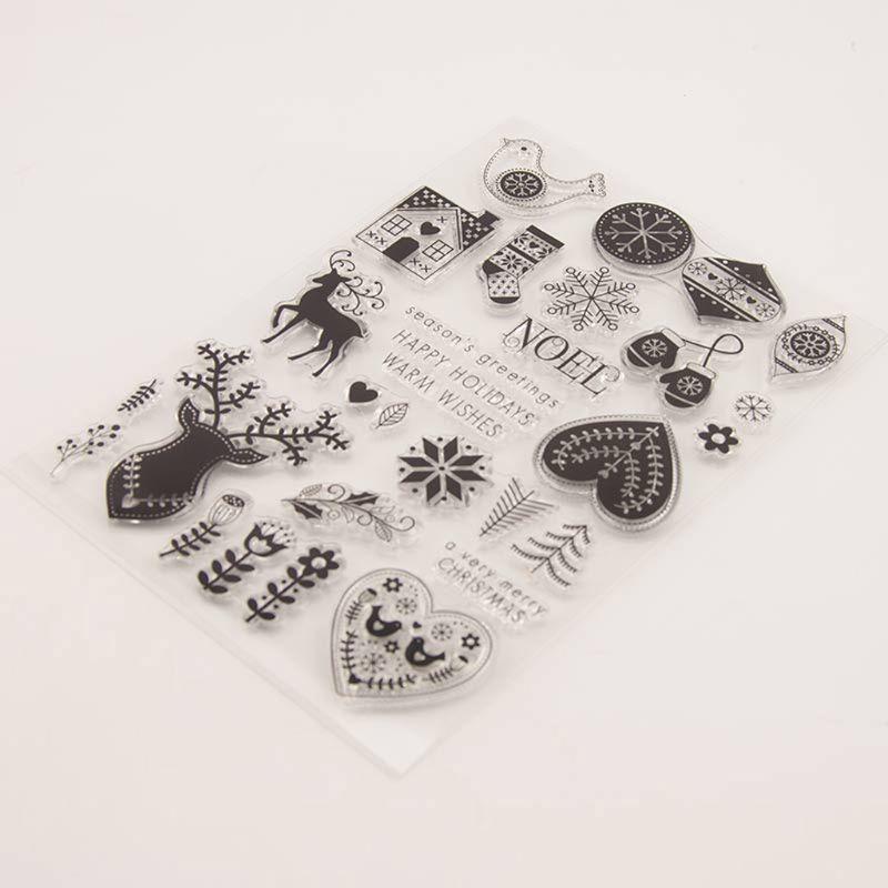 Christmas Silicone Clear Stamp Cling Seal DIY Scrapbook Embossing Album ...