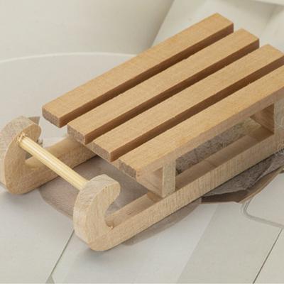 Mini Simulační Sněhové Saně Ručně Vyráběné 1/12 Dřevěné Saně Stolní Řemeslo Domácí Dekorace Řemesla Ozdoba Sněhových Saní Bez Zápachu pro Domeček pro Panenky