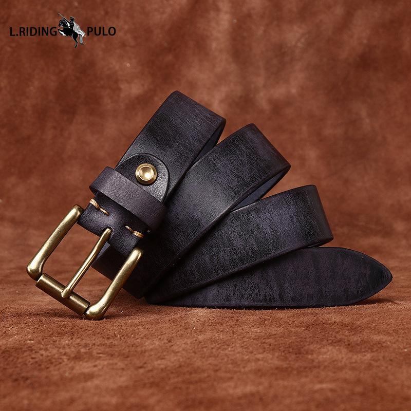 Genuine Leather Belt for Men and Women Retro Pure Cowhide Jeans Belt Korean Style Trendy Genuine Leather Versatile Universal