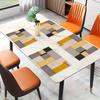 4pcs Modern Geometric Linen Table Mats - 12x18 Inch, Yellow, Gray, and Black Checkered Design for Stylish Dining Decor, Perfect for Home, Kitchen, and
