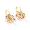 Elegant New Chinese Enamel Dripping Oil High-end Floral Niche Ear Buckle Design Light Luxury Simple Women's Earrings