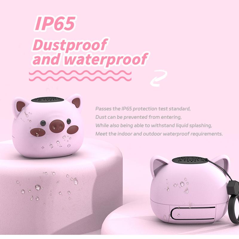 Mini Pocket Bluetooth Speaker Cute Cartoon Pig Wireless Soundbar Loudspeaker IP65 Waterproof TWS Stereo Music Box TF Card Player