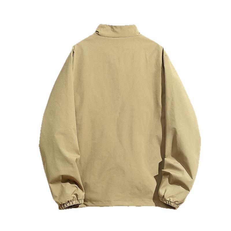 Spring and autumn new jacket men's versatile stand-up collar casual large size men's jacket sports anti-loose solid color top