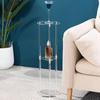 Portable 3 Layers Acrylics Round Table for Contemporary Home Decoration Easy to Use and Space Saving Organization