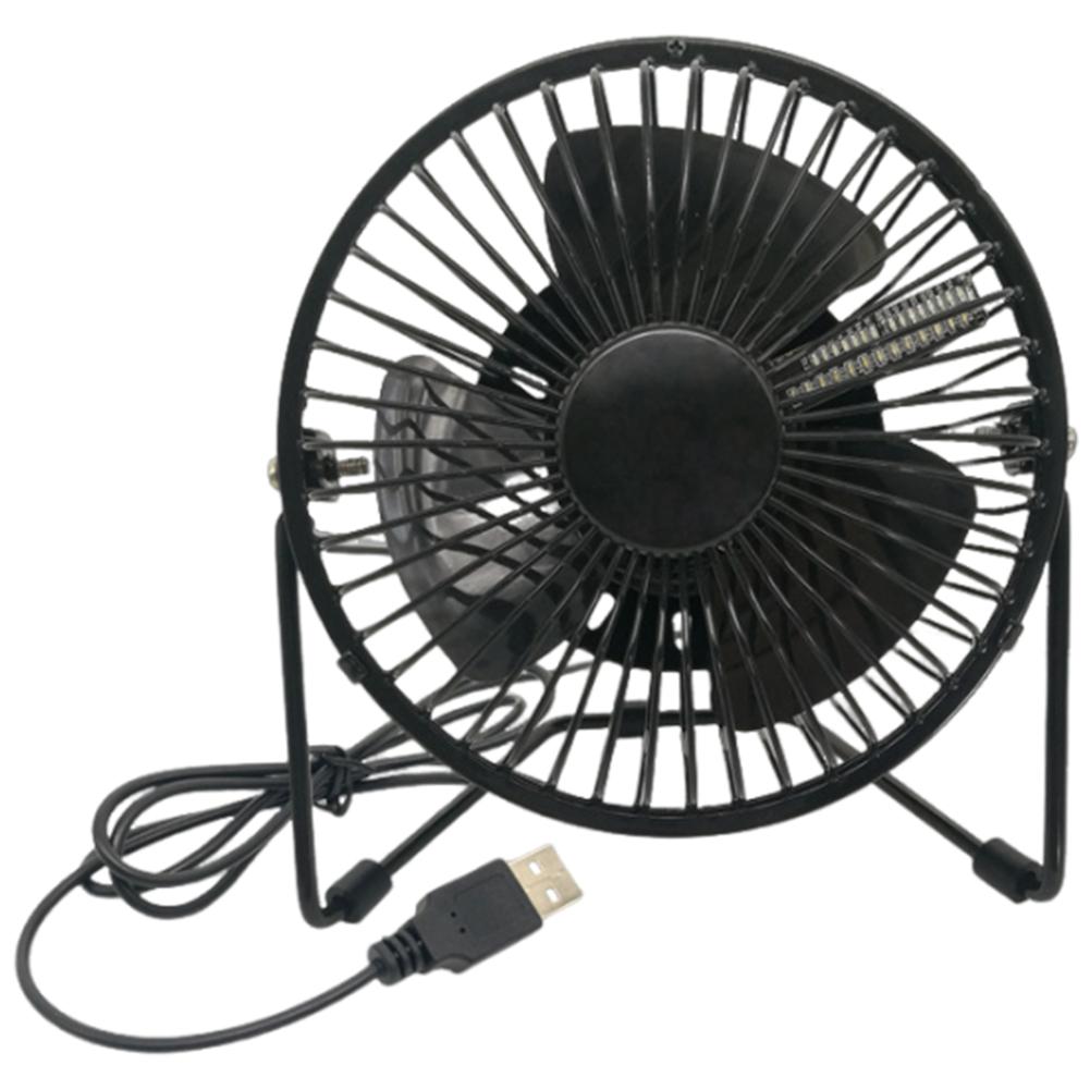 LED USB Clock Fan with Real Time Clock Temperature Display 360 Rotation Personal Table Cooling Fan Low Noise for Home and Office