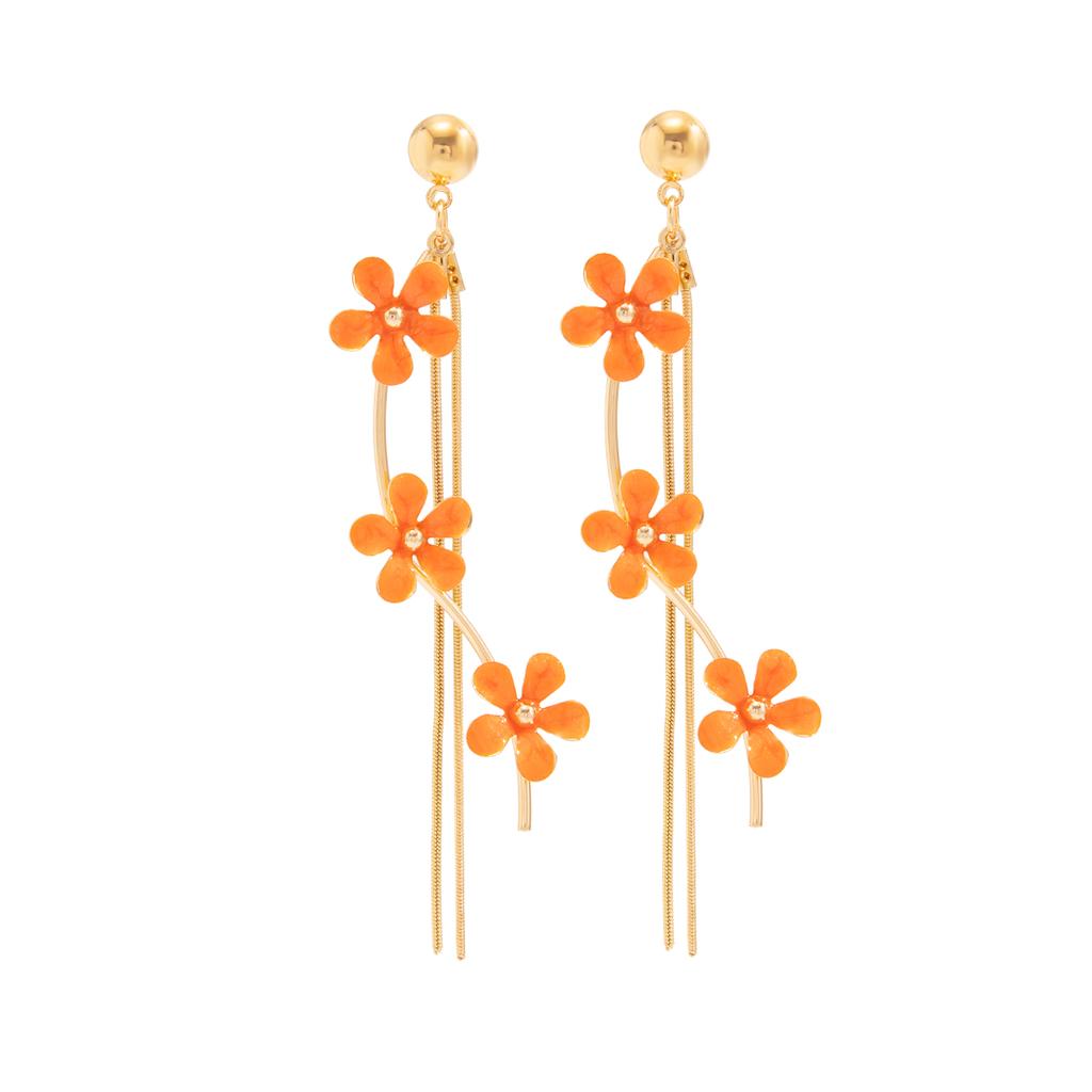 Salircon Sweet Exquisite Pink White Flower Tassel Drop Earrings Women's 2026 New Trendy Wedding Party Accessories Jewelry Gift