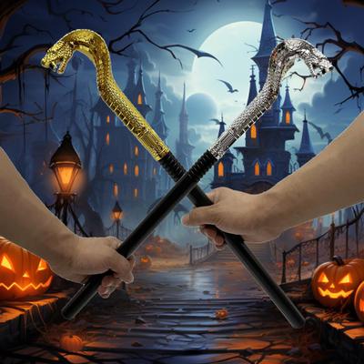 Halloween Snake Staff Egyptian Walking Stick Cane Halloween Party Pimp Cane Prop for Dress Up Cosplay Costume