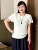 Plus Size Women's Round Neck Casual Short Sleeve Knit Top - 2026 Spring Style