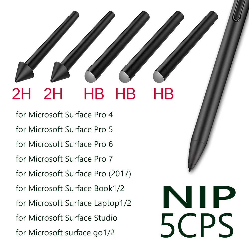 3/5pcs 2H HB H Touch Screen Pen Spare Nibs Replacement Plastic Stylus Tips Refill Accessories for Microsoft Surface Pro 7/6/5/4