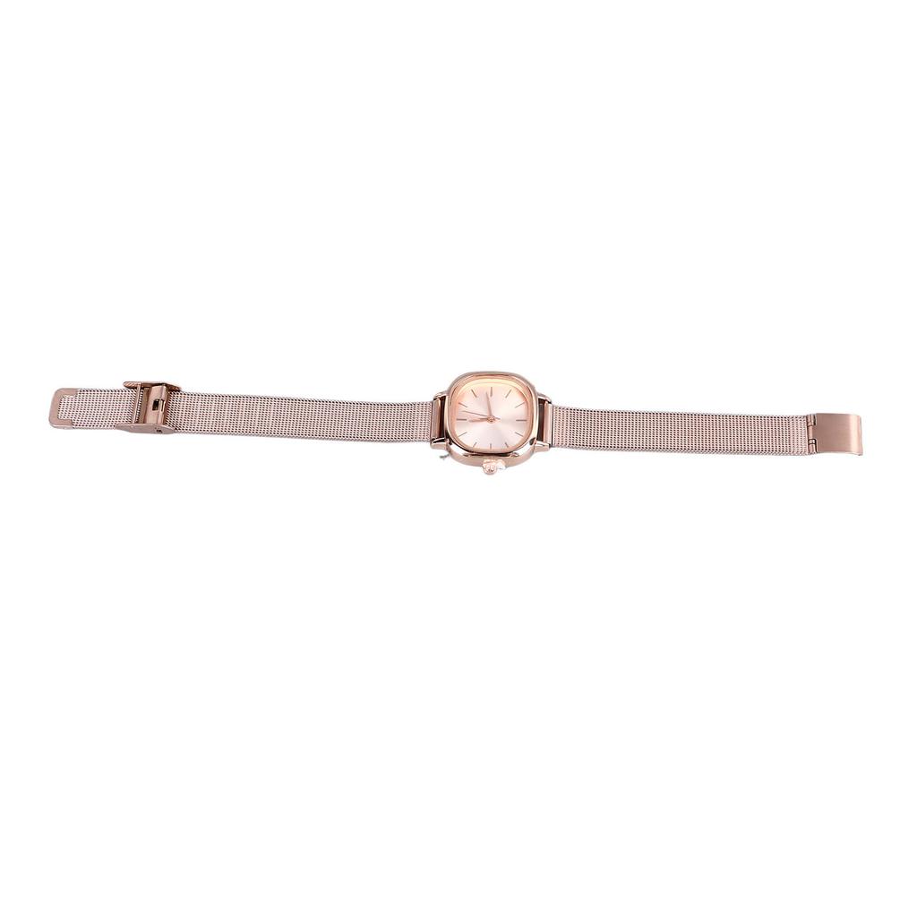 Women Gold Plating Quartz Watch Stainless Steel Band High Definition Stylish Gradient Decor Wrist Watch