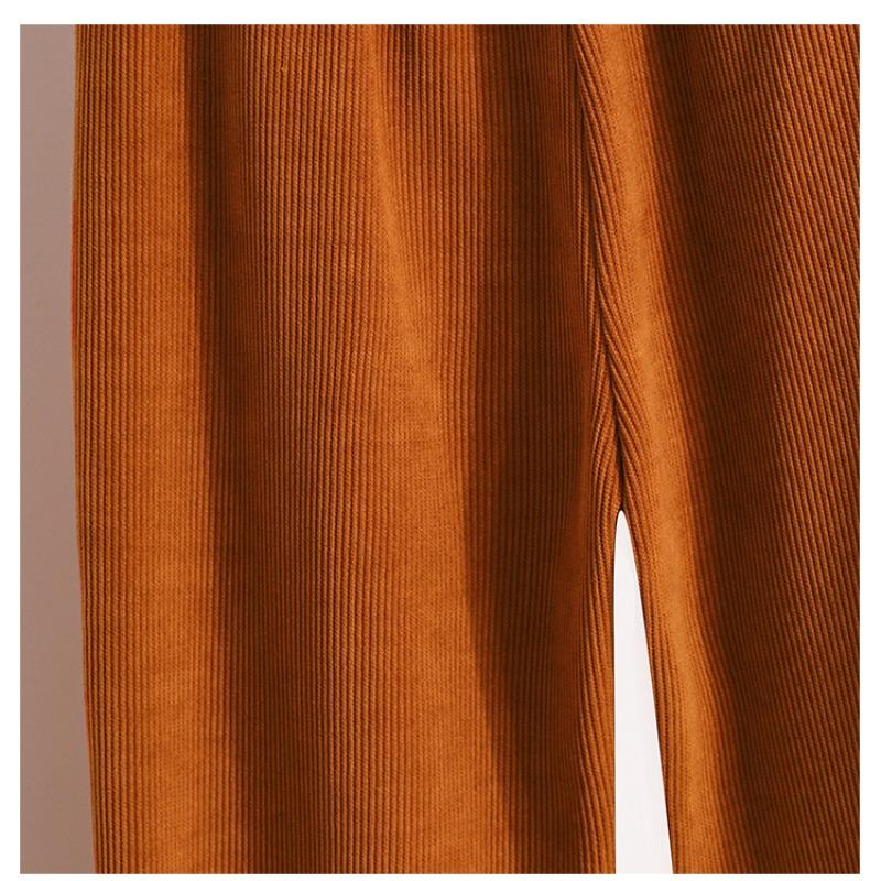 Dimanaf 2025 Autumn Plus Size Harlen Pants New Women Corduroy Fashion Loose Pleated Vintage Pants