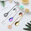 Cuillère à café citrouille mignonne en acier inoxydable Mini cuillère à dessert thé dorée Créative Spoons Thème Fête Halloween Ustensiles de cuisine