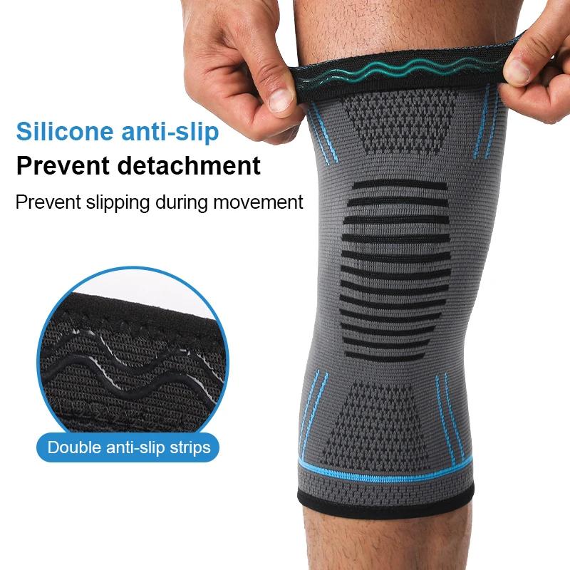 1PCS Compression Knee Support Sleeve Elastic Knee Pads Brace Springs Gym Sports Protector Basketball Volleyball Run