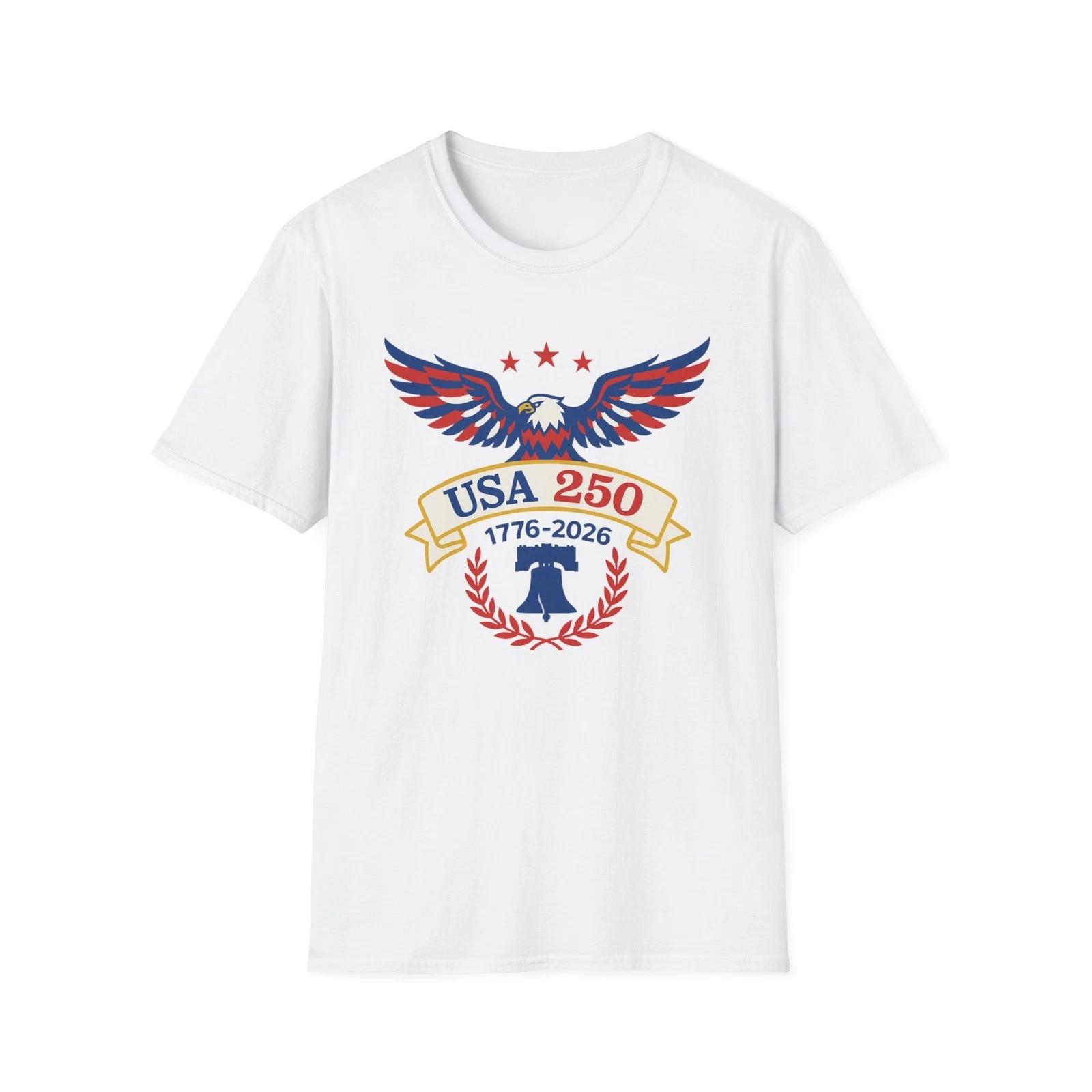 USA 250 Bicentennial Eagle T-Shirt — 1776–2026 Patriotic Anniversary Tee L