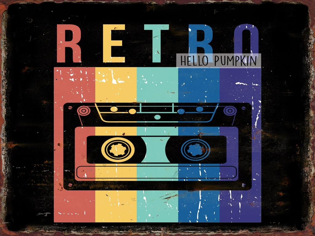 Vintage s Tape Cassette Metal Tin Sign  Retro Wall Decor for Home Hallway Bedroom Living Room  Iron Painting Plaque