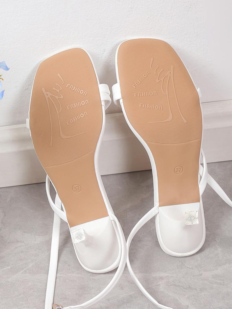 Summer One Line Sandals, High Heels, Women's Thin Heels, Open Toe, Versatile