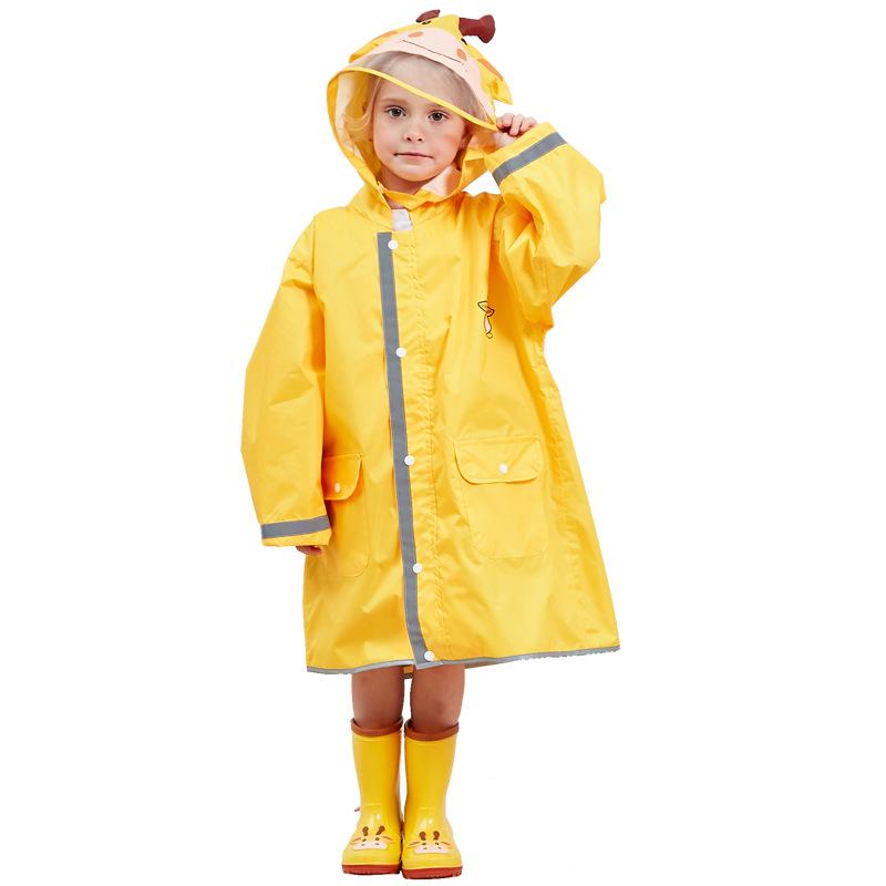 3D Children's Raincoat with Large Brim and Safety Reflective Strips for Boys, Girls, and Babies