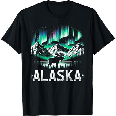 Alaska Day The Last Frontier Alaska Mountain Moose Souvenir T-Shirt(5)