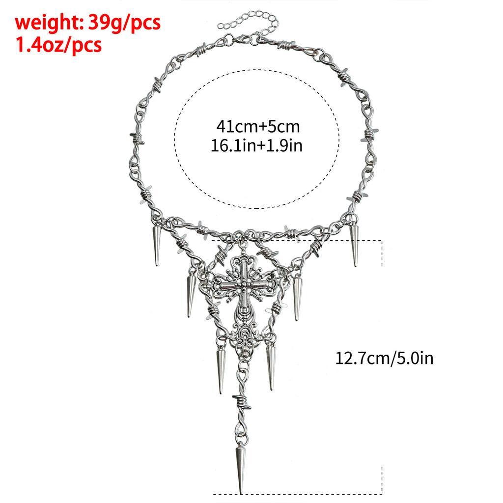 Accessories, Personalized Thorns Cross Pendant Collarbone Chain Hip Hop Bouncing Cold Wind Necklace Female