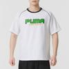 Puma Ss25 Letra Gola Redonda Respirável Manga Curta Raglan Camiseta Unissex Camiseta Branca 631723-02
