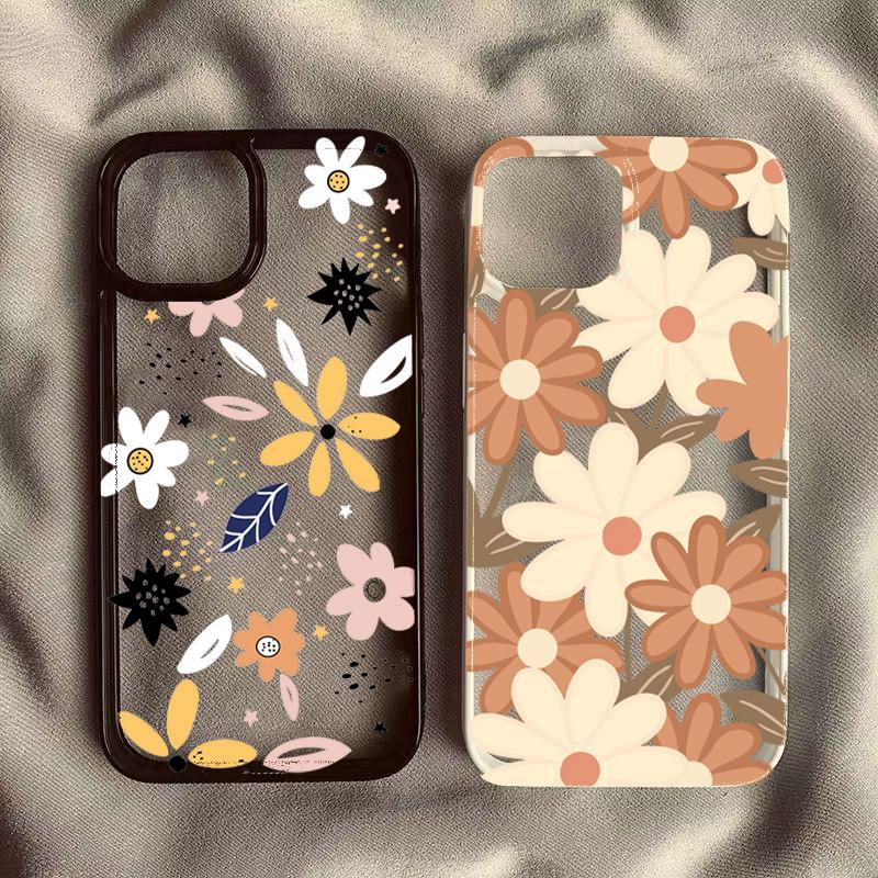 Colorful Flowers Phone Case For IPhone 17 Air 16 15 14 Plus 13 12 11 Pro Max Shockproof Clear Cover For IPhone 16 15 14 Plus