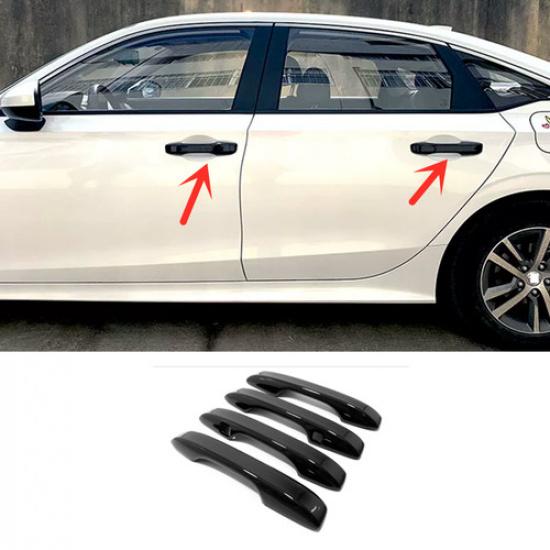 Bright black Car Door Handles Cover Trim For Honda Civic