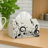 1pc, 2D Flat Printing, Tissue Box Music Notes Artwork Tissue Box Cover - Stylish Modern Rhythmic Design Tissue Box Holder, Versatile Tissue Holder for