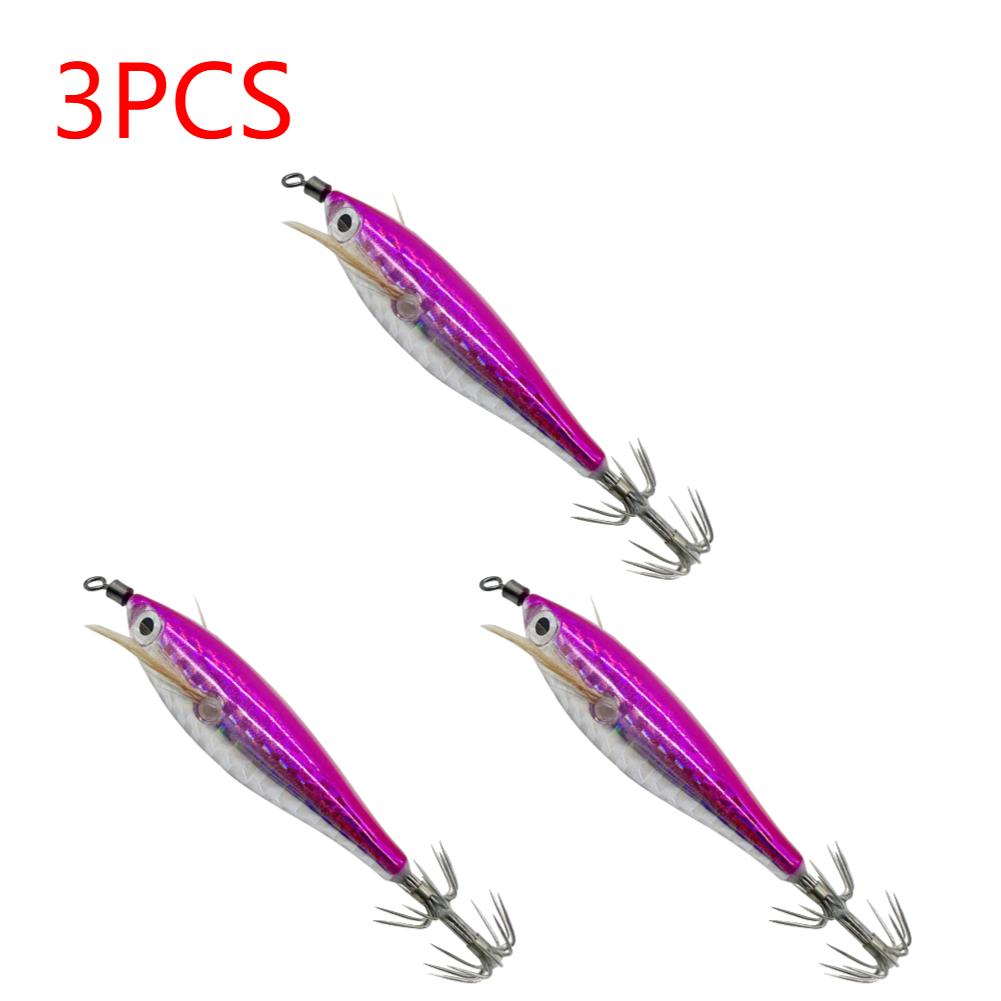 1-3Pcs 5.5g Laser Luminous Floating Horizontal Wood Shrimp Lure Hook Fishing Tackles Simulation Squid Hook Cuttlefish Fish Baits