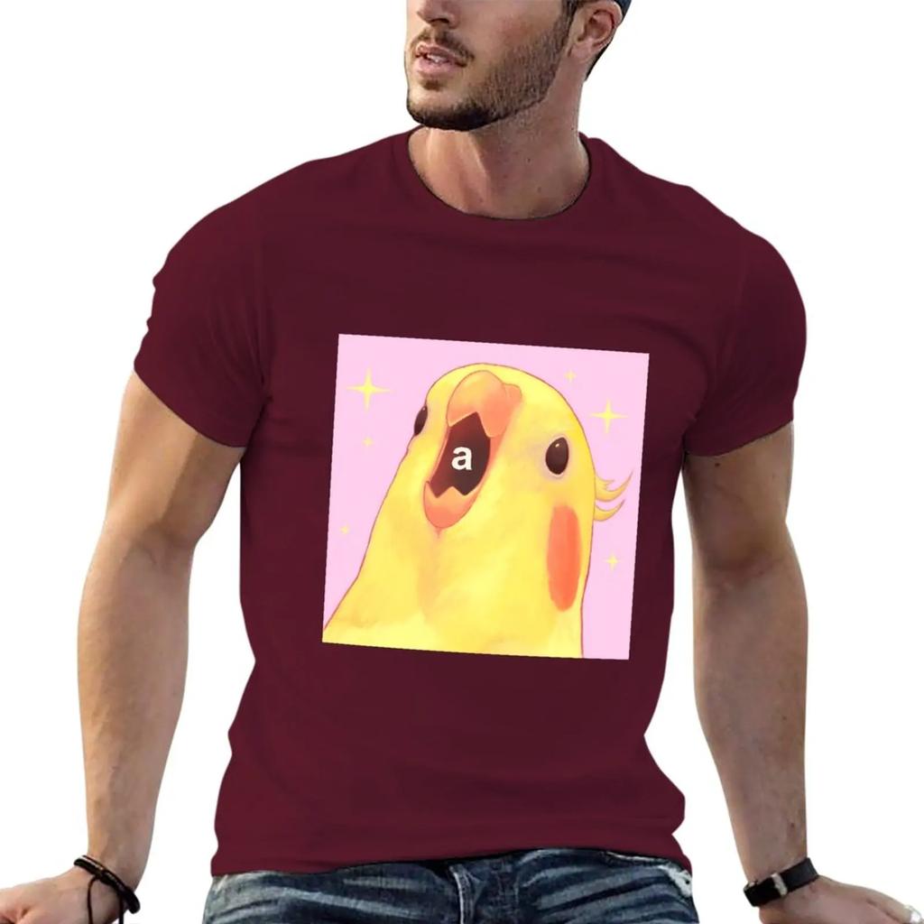 Oversized graphicswearcockatiel screaming T-Shirt aesthetic clothes T-shirt short anime designer t shirt