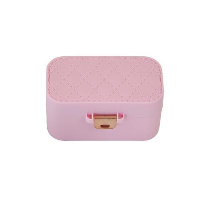 Mini Jewelry Storage Box Portable Home Travel Earrings Necklace Storage Case For Women Ring Organizer With Mirror Display Case