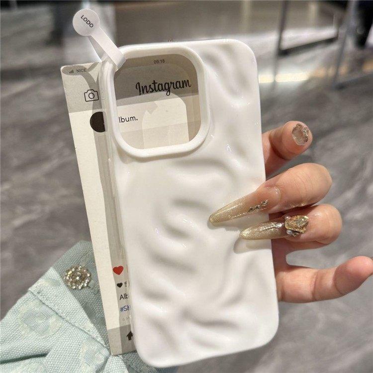 Fashion Candy 3D Wrinkled Texture Case For For Iphone 17 16 15 14 Pro 13 12 11 Pro Max Plus Air Soft Silicone Shockproof Back Cover