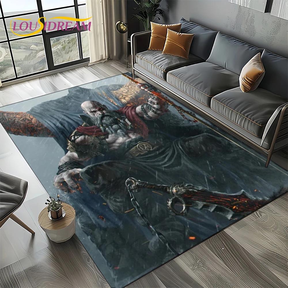 27 Style Kratos God of War Games Cartoon Carpet Rug for Living Room Bedroom Home Sofa Decoration,Kid Area Rug Non-slip Floor Mat