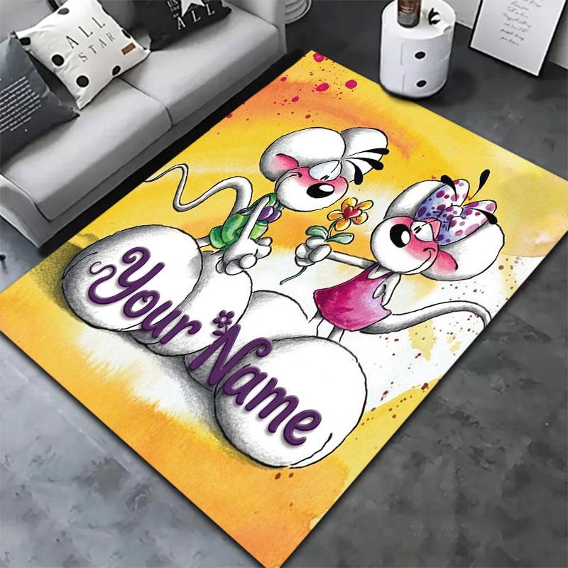 Diddl Custom Name Carpet Rug for Living Room Bedroom Home Sofa Decoration,Kids play Non-slip Floor Mat