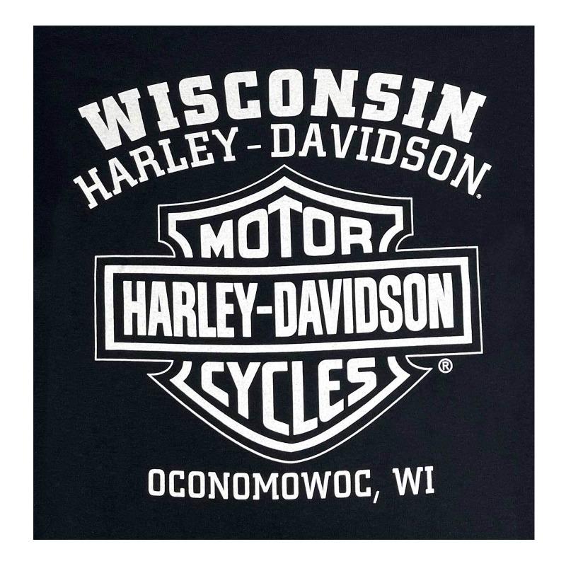 Top Casual da Uomo Harley-Davidson Miscela di Poliestere e Cotone Nero