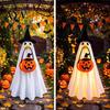 Costume Cosplay LED per Bambini Halloween Fantasma Luminoso con Cappello da Strega e Borsa a Zucca, Tessuto Luminoso per Vestiti Bambini, Festa Spettrale e Decorazione per Giardino