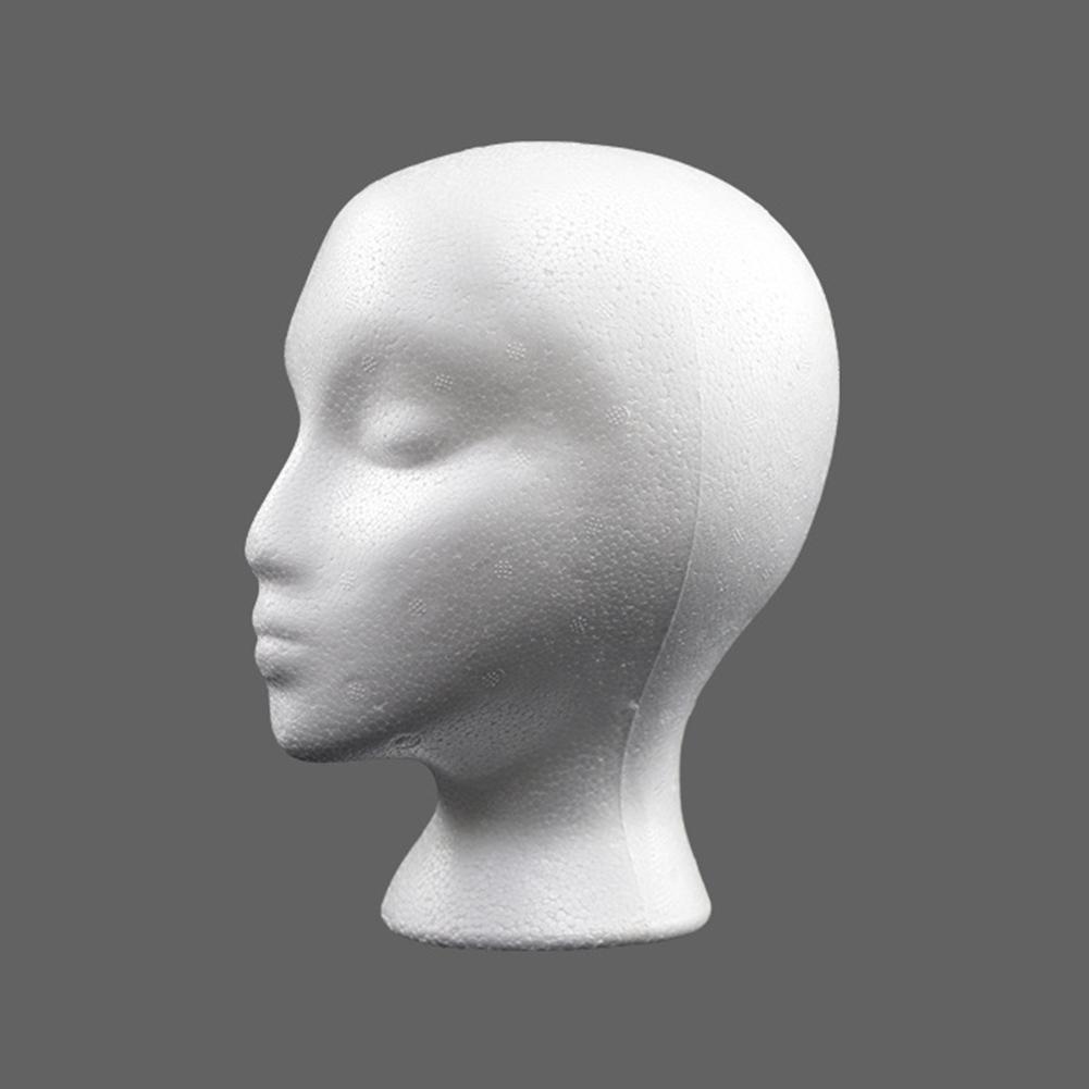 Women Foam Head Practical Styrofoam Foam Head Model Polystyrene Lightweight  Portable Fashion for Home Travel and Salon