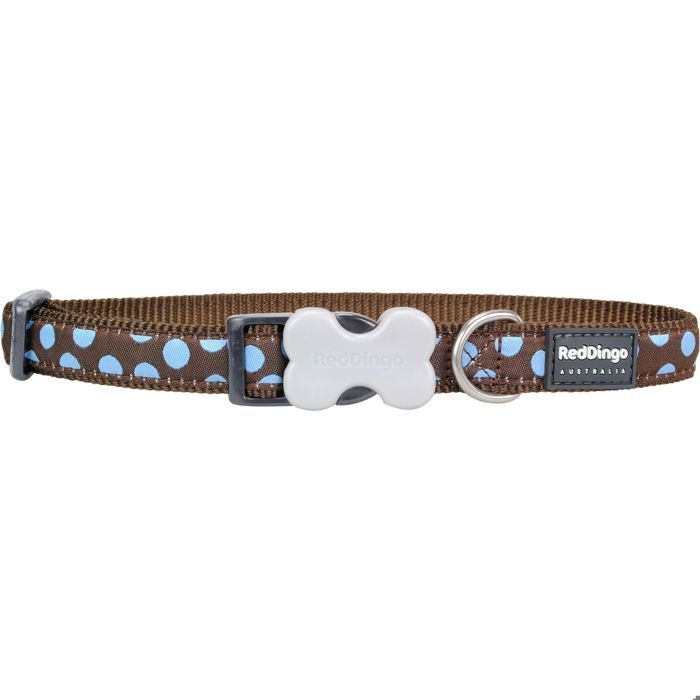 Red Dingo - Collier Design pour chien - Marron pois bleus Unique
