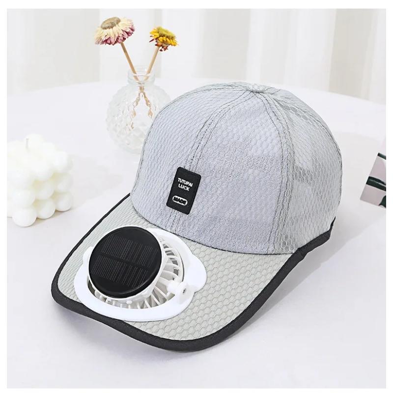 Summer Baseball Cap with Solar-Powered Fan and UV Protection for Outdoor Activities