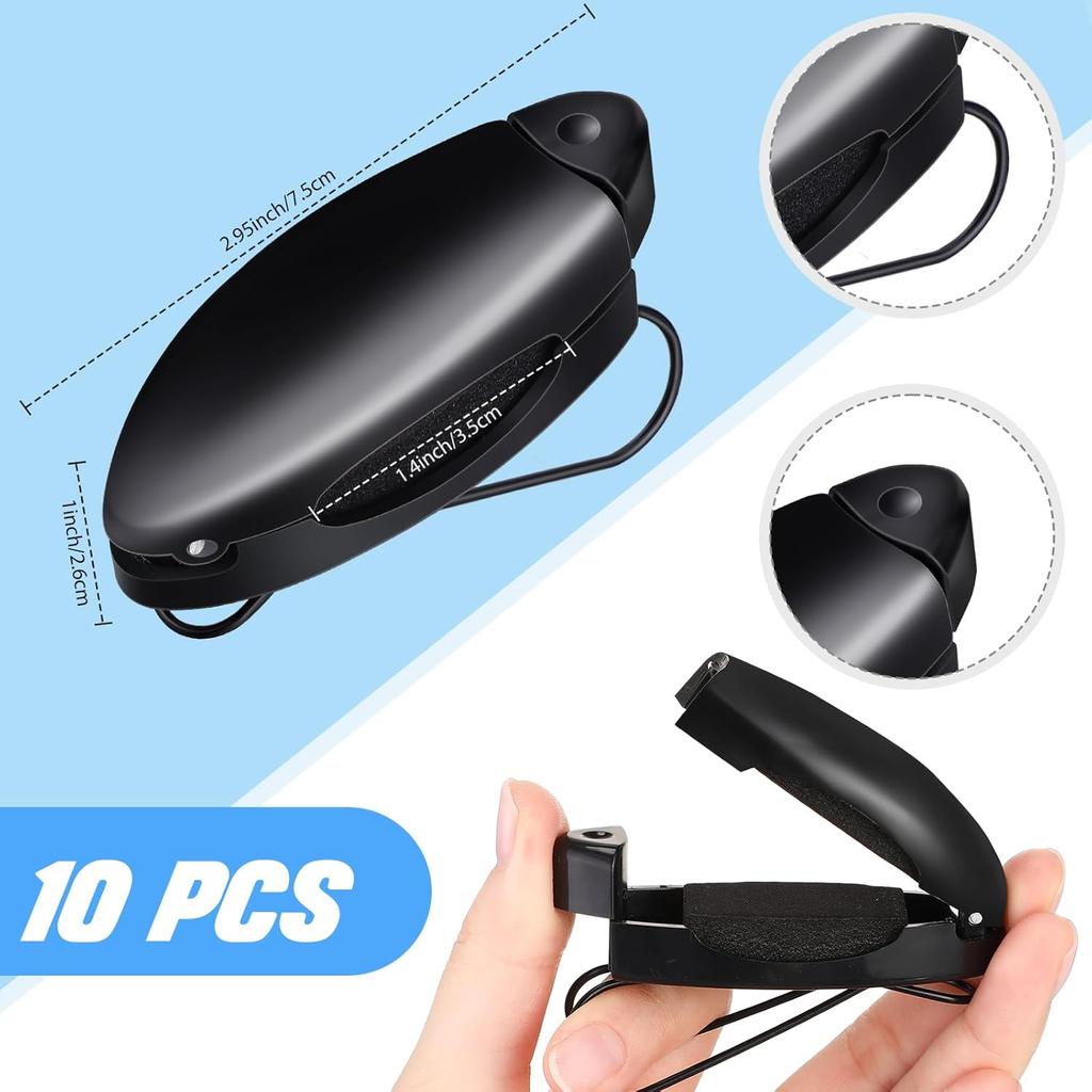 Frienda 10 Pieces Auto Car Vehicle Sun Visor Clip Holder For Sunglasses Glasses Holder Hanger Eyeglasses Mount Ticket Card Clip Car