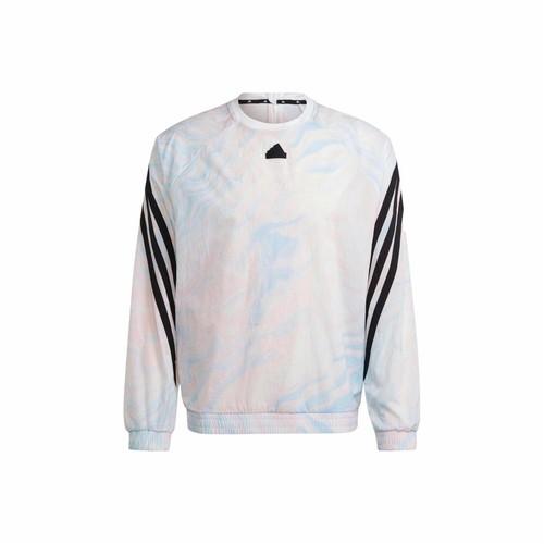 adidas Striped Tie-Dye Crewneck Sweatshirt for Men, White M белый
