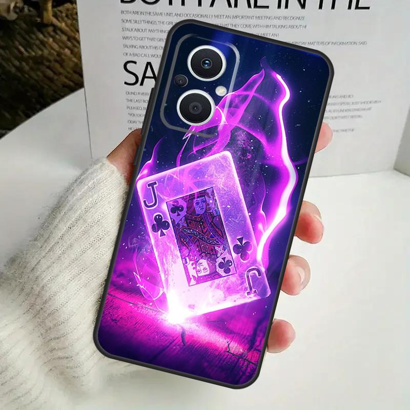 Poker Playing Card Case For OPPO Reno 12F 13F 14F 10 11 12 13 14 Pro 8T 7 8 Lite OPPO Find X6 X5 X8 X9 Pro Cover