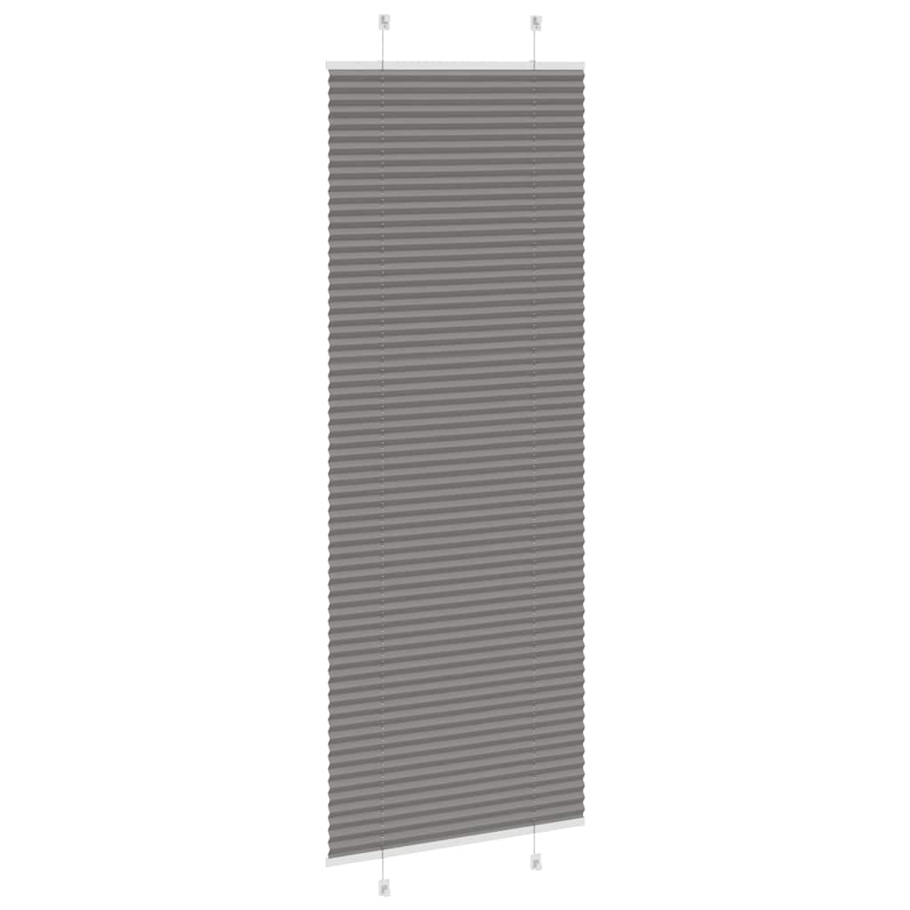 Roleta Plisowana Antracytowa 80X200 Cm Szerokość Tkaniny 79,4Cm