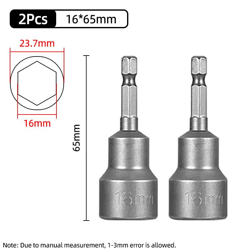 1PC Hex Socket Sleeve Nozzles Strong Magnetic Nut Driver Set Drill Bit Adapter Wind Approved Sleeve Electric 6 8 10 13 17 19MM